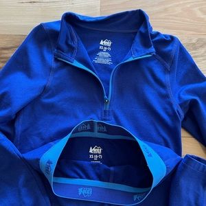 REI Kids 6-7 Long Underwear Base Layer in Blue